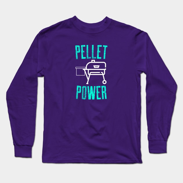 Pellet Power Smoker Design Gn Wh Long Sleeve T-Shirt by Preston James Designs